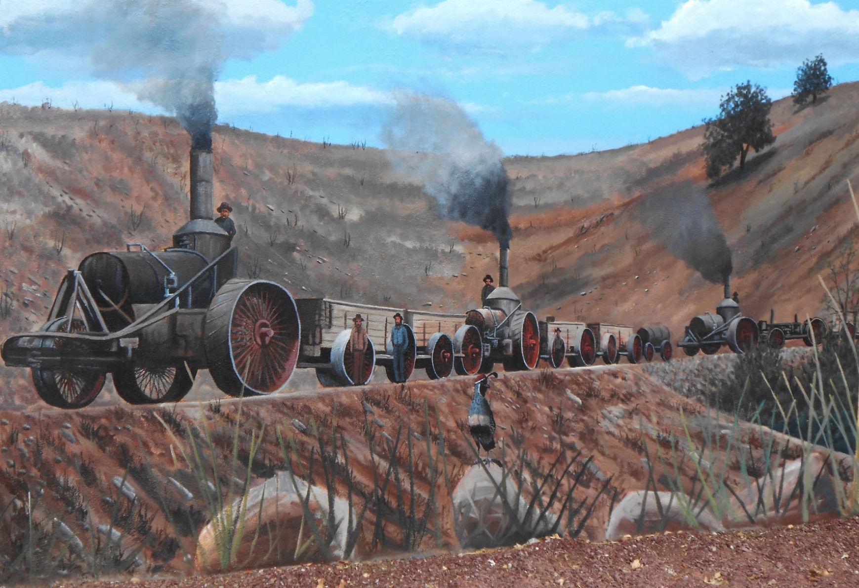 Traction Engines Bringing Copper from Bisbee to Benson Smelter